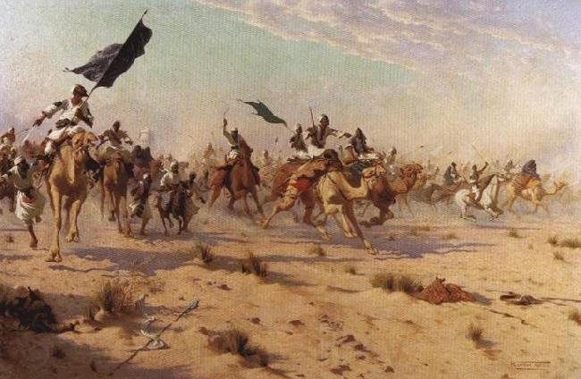 Robert Talbot Kelly Flight of the Khalifa after his defeat at the battle of Omdurman France oil painting art